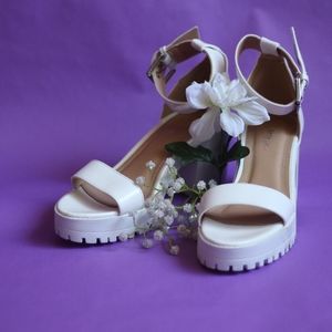 Faux Leather Platform Sandals